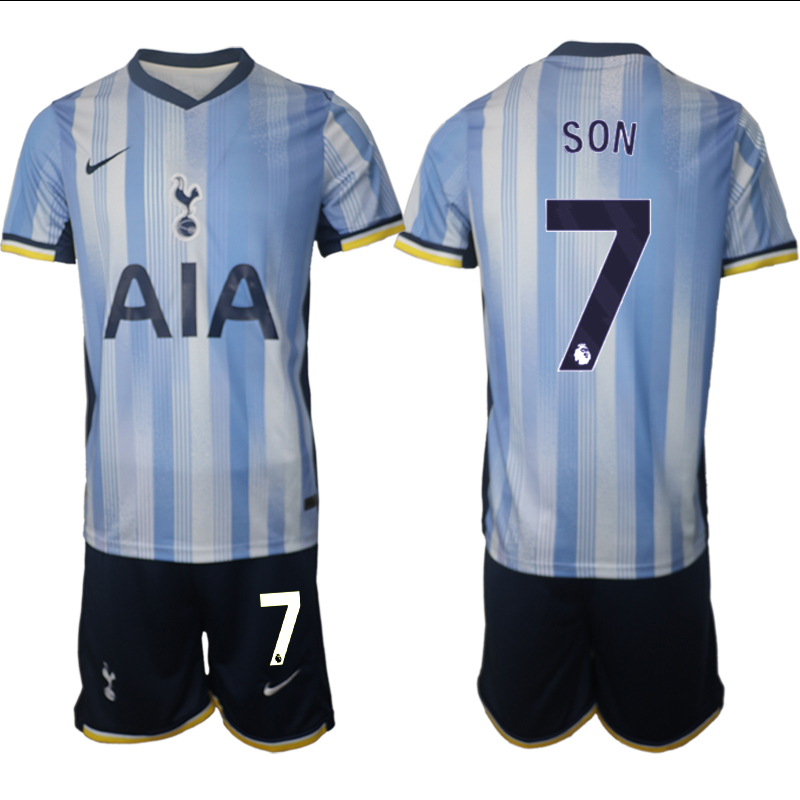 Men 2024-2025 Club Tottenham away Blue #7 Soccer Jersey